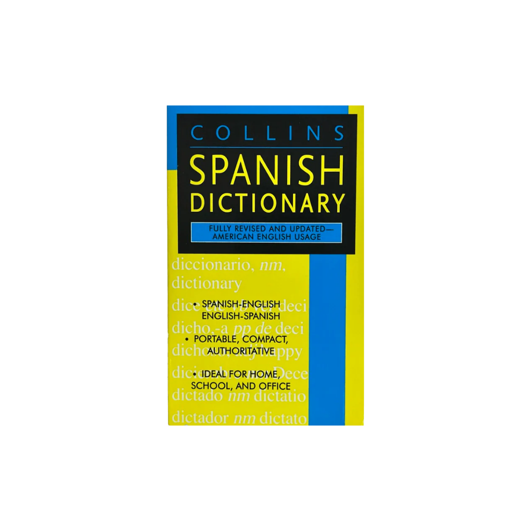 blue and yellow portable spanish dictionary