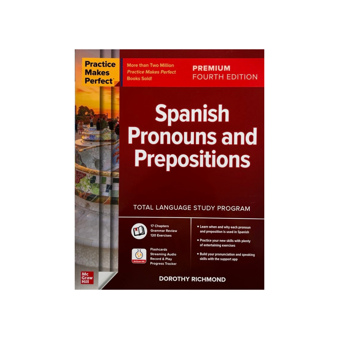 Book titled 'Spanish Pronouns and Prepositions' by Dorothy Richmond on a white background