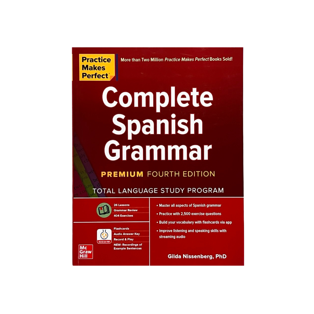 Book titled 'Complete Spanish Grammar' by Gilda Nissenberg on a white background