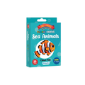 Majestic brand 'Sea Animals' illustrated flash cards in a teal blue box featuring a clown fish illustration and product text on a white background.
