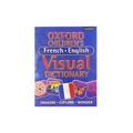 Oxford Children's French-English Visual Dictionary book cover, featuring a vibrant purple background with red and white title text and colorful educational illustrations at the bottom.
