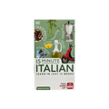 Book cover of '15 Minute Italian' with images of Italian food and culture on a green background.
