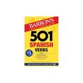 Front cover of the book 'Barron's 501 Spanish Verbs' shown on a plain white background. The cover is predominantly yellow with a red banner at the top, large black and red title text, and blue badge accents.