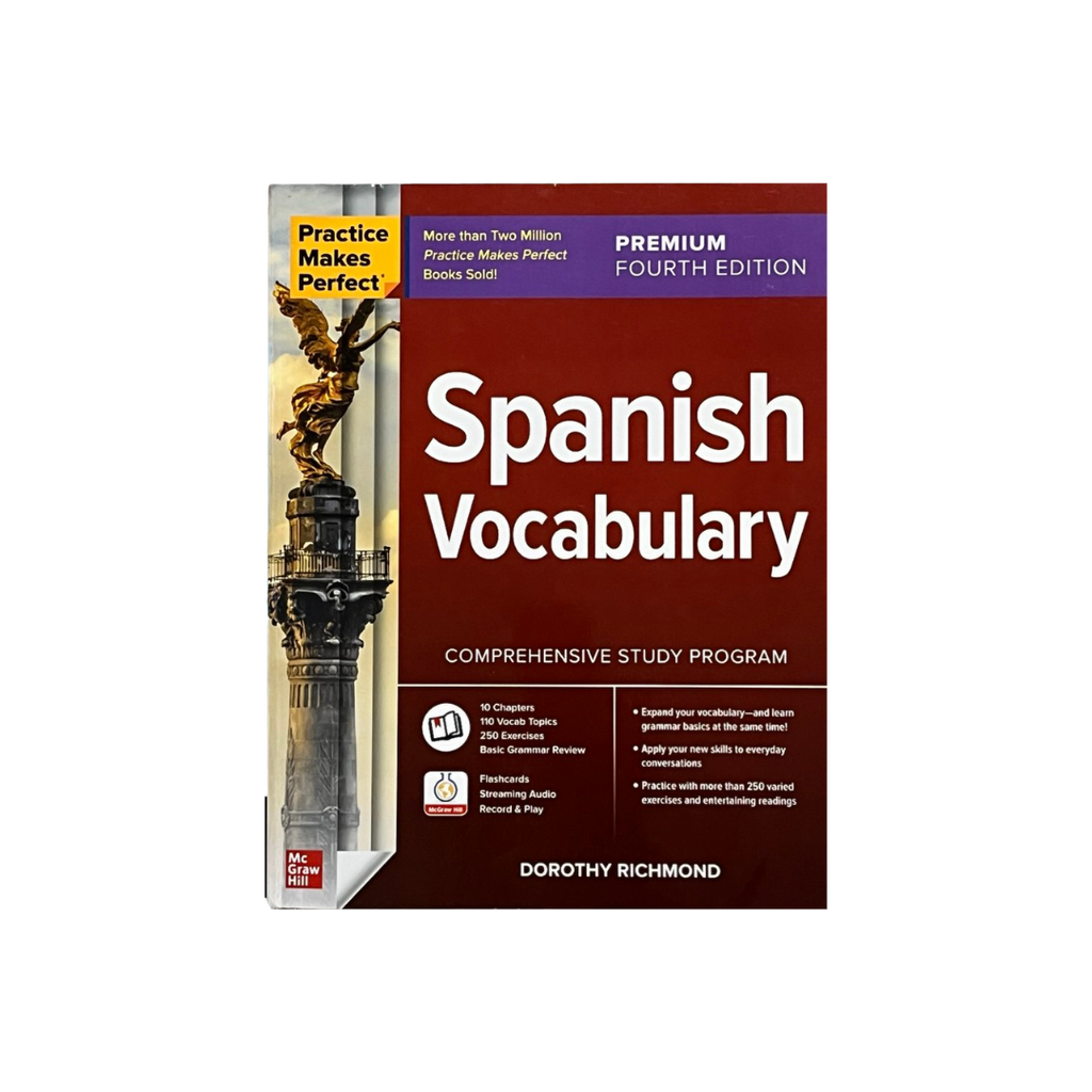 Book titled 'Spanish Vocabulary' by Dorothy Richmond on a white background