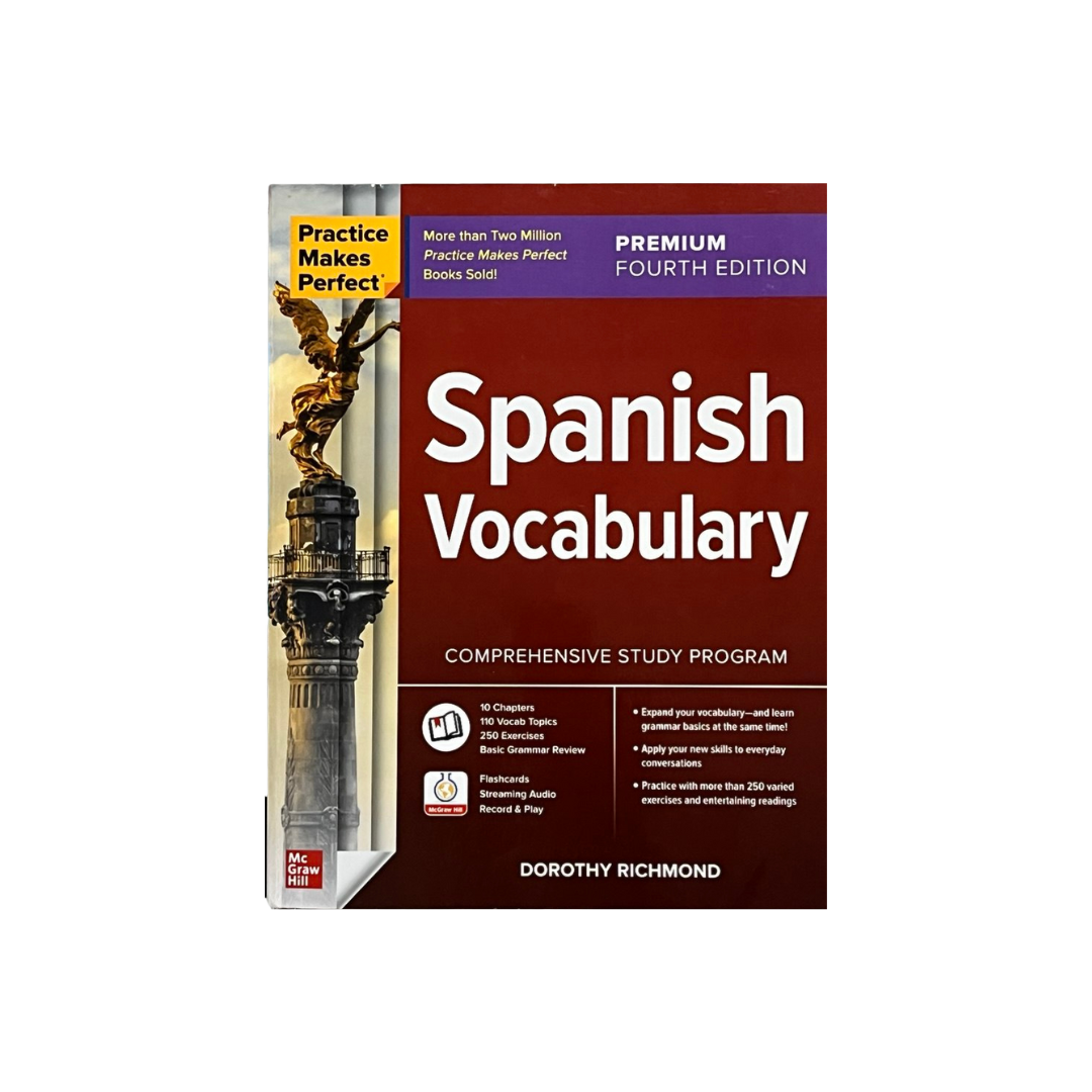 Book titled 'Spanish Vocabulary' by Dorothy Richmond on a white background