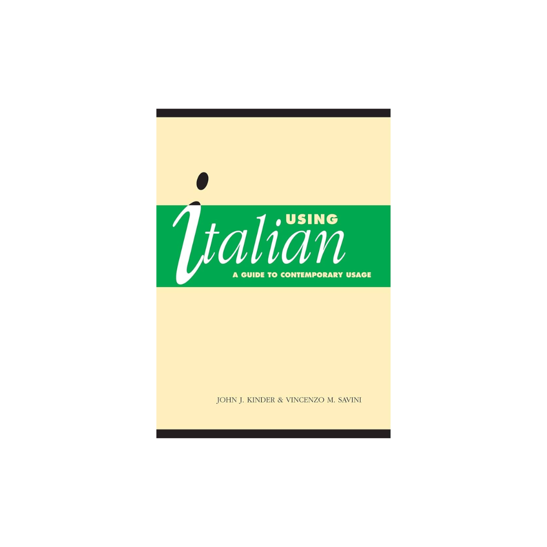 Cover of 'Using Italian: A Guide to Contemporary Usage' featuring a cream background with green and black text.